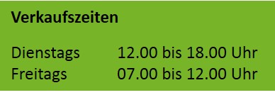 Verkauszeiten Wochenmarkt