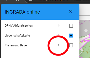 Menü BürgerGIS Menü BürgerGIS